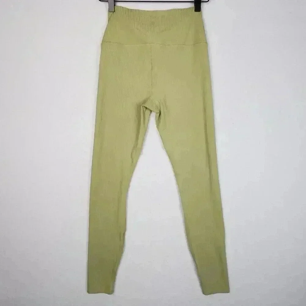 All in Motion Women's Size XS High Rise Rib Seamless Legging Sage Green Yoga Run